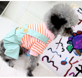 Χαριτωμένα κινούμενα σχέδια για σκύλους ριγέ φόρμες Κοστούμια για κουτάβι Ρούχα μικρού σκύλου Ρούχα για σκύλους Yorkshire Pomeranian Poodle Clothing S