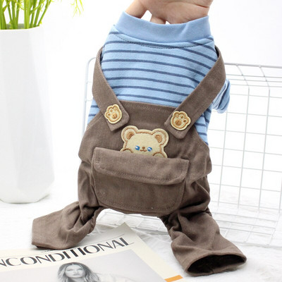 Χαριτωμένα κινούμενα σχέδια για σκύλους ριγέ φόρμες Κοστούμια για κουτάβι Ρούχα μικρού σκύλου Ρούχα για σκύλους Yorkshire Pomeranian Poodle Clothing S