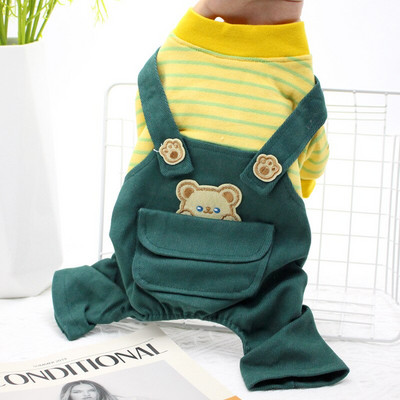 Χαριτωμένα κινούμενα σχέδια για σκύλους ριγέ φόρμες Κοστούμια για κουτάβι Ρούχα μικρού σκύλου Ρούχα για σκύλους Yorkshire Pomeranian Poodle Clothing S