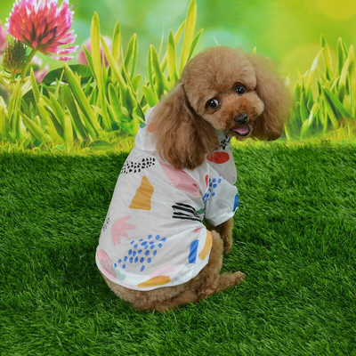 Naminių šunų spaudiniai Drabužiai Meškiukai Vasariniai apsaugos nuo saulės marškinėliai Ploni drabužiai su gobtuvu Lengvi kvėpuojantys šunims Apsauginiai nuo saulės drabužiai šunų pižamos