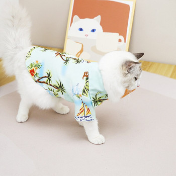 Лятна риза за кучета Хавайска плажна риза за малки кучета Домашни любимци Котка Пролетни дрехи Коте Чихуахуа Теди
