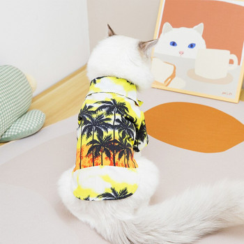 Лятна риза за кучета Хавайска плажна риза за малки кучета Домашни любимци Котка Пролетни дрехи Коте Чихуахуа Теди