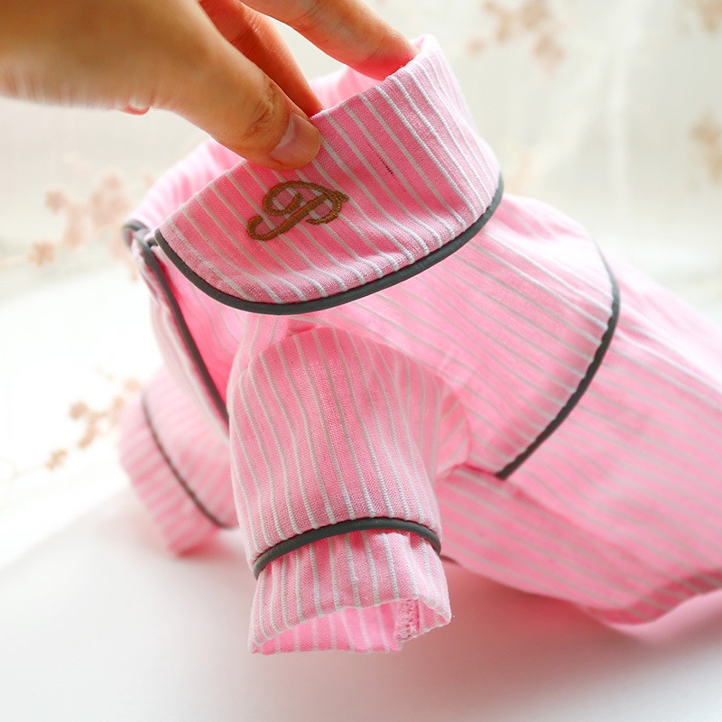 Košulja za pse od čistog pamuka, prozračna pidžama za pse, pidžame za štene, odjeća za spavanje za male pse, kostim za kućne ljubimce na pruge za francuskog buldoga