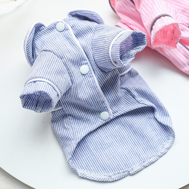 Košulja za pse od čistog pamuka, prozračna pidžama za pse, pidžame za štene, odjeća za spavanje za male pse, kostim za kućne ljubimce na pruge za francuskog buldoga