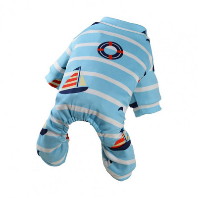 Salopetă pentru animale de companie Pijamale pentru câini rezistente la vânt Salopetă cu imprimeu în dungi Haine acasă pentru toamnă