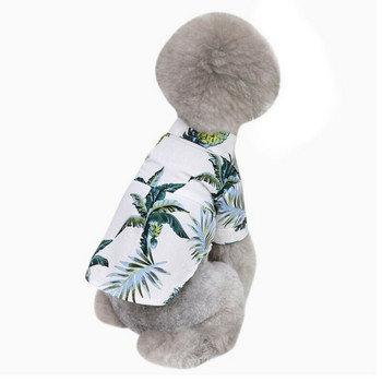 Домашно куче Летни хавайски плажни дрехи Жилетка Тънки ризи Дрехи Домашни любимци Флорална тениска за малка котка Куче Плюшен пудел