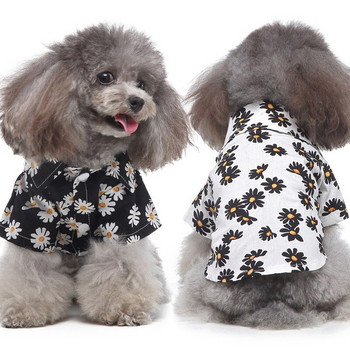 Πουκάμισα σκυλιών Ρούχα Καλοκαιρινό πουκάμισο παραλίας Γιλέκο Ρούχα για κατοικίδια Floral T-Shirt Χαβάης ταξιδιωτικό πουκάμισο για μικρό μεγάλο σκύλο Chihuahua YY