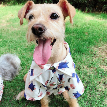 Χαβάης πουκάμισο σκύλου Γαλλικό μπουλντόγκ Ρούχα κατοικίδιων με κουκούλα σκύλου Βαμβακερή στολή μόδας για σκύλους γάτες Κουτάβι Μικρή στολή για διακοπές στη θάλασσα