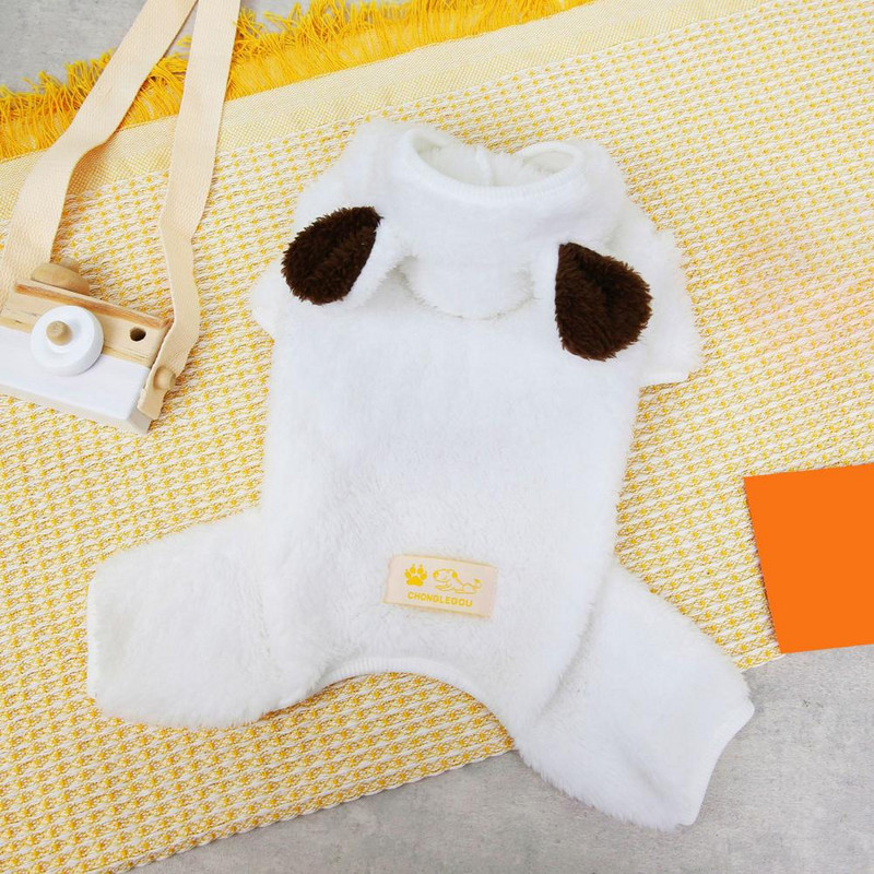 Μονόχρωμο Κομψό Pet Four κολάν Jumpsuit Fleece Pet Coat Υψηλό ελαστικό ύφασμα για Teddy