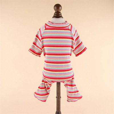 Minkštas sportinis kostiumas katei šuniukas kelnės naminiams gyvūnėliams pižamos kačių marškinėliai naminių šunų kombinezonas Megzti drabužiai Klasikiniai dryžiai, keturios kojos, gražūs