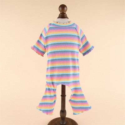 Minkštas sportinis kostiumas katei šuniukas kelnės naminiams gyvūnėliams pižamos kačių marškinėliai naminių šunų kombinezonas Megzti drabužiai Klasikiniai dryžiai, keturios kojos, gražūs