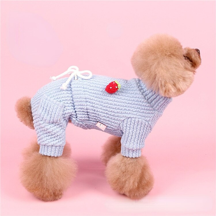 Strawberry Soild Spalva Šunų Kombinezonai Šuniukams Katėms Drabužiai Bichon Teddy Dog Drabužiai mažiems šunims Rudens ir Žiemos naminiai drabužiai