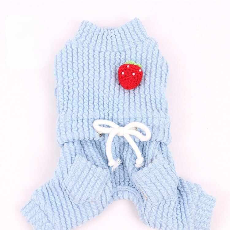 Strawberry Soild Spalva Šunų Kombinezonai Šuniukams Katėms Drabužiai Bichon Teddy Dog Drabužiai mažiems šunims Rudens ir Žiemos naminiai drabužiai