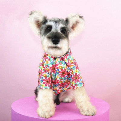 Sweet Pet Dog Shirt for Small Medium Dogs Lovely Floral Print Summer Beach Dog Cooling Tshirt Дрехи за шнауцери Облекла за домашни любимци