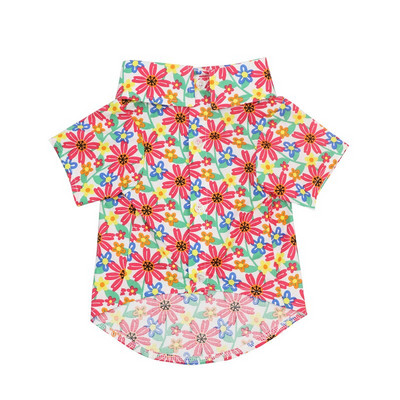 Cămașă dulce pentru câini de talie mică, mijlocie, cu imprimeu floral, vară, plajă, pentru răcire pentru câini, haine Schnauzer, ținute pentru animale de companie