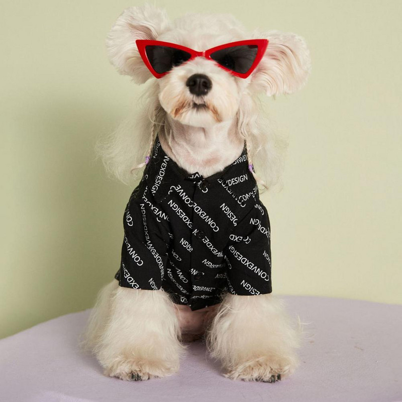 Tričko s potlačou písmen pre domáce zvieratá, kostým, mäkká textúra, psy a mačky, pre ležérne nosenie