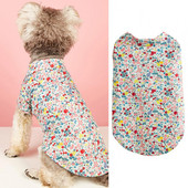 Oblečenie pre domáce zvieratá Tričko pre psov Krásne bavlnené tričko s kvetinovou potlačou, odolné voči vyblednutiu, pre každodenné potreby pre domáce zvieratá
