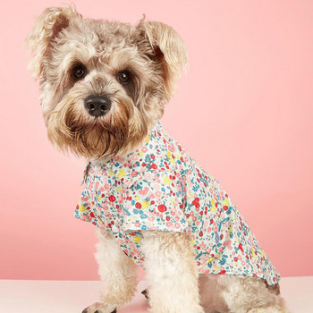 Дрехи за домашни любимци Риза за кучета Красива, устойчива на избледняване памучна декоративна тениска за домашни любимци с щампи на цветя за ежедневни консумативи за домашни любимци