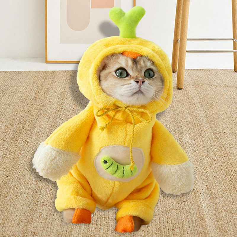 Kleit Pehme tekstuuriga Tibukujuline talvekoera kapuutsiga riided Koerte aksessuaarid