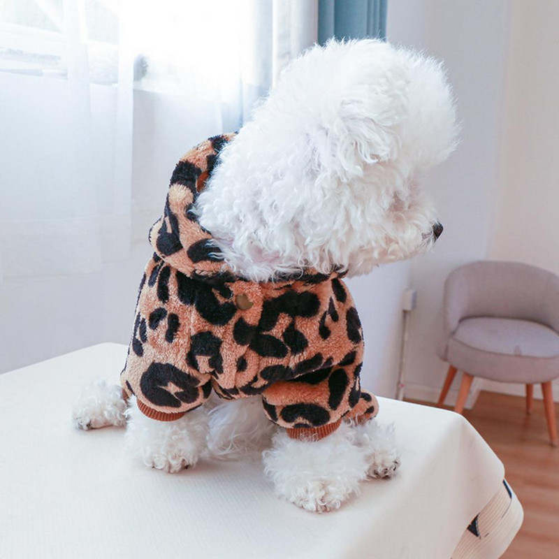 Stiilne koerakass Neljajalgsed kapuutsiga riided Polüesterriided lemmikloomadele Kutsikatele Koertele Talvised neljajalgsed riided õues