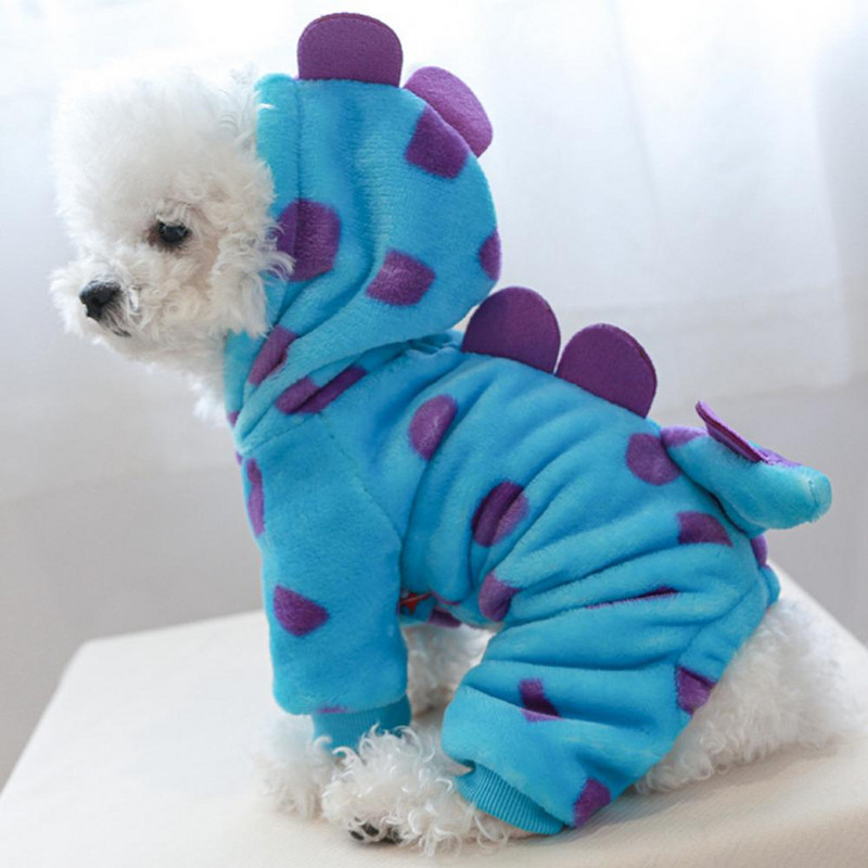 Hoia soojas Polüestrist imearmas dinosauruse neljajalgne lemmikloomakombinesoon õues