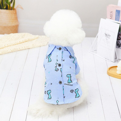 Ανοιξιάτικο και Καλοκαίρι Νέο Casual πουκάμισο για σκύλους με Μικρό και Μεσαίο Dinosaur, χαριτωμένα καρτούν πουκάμισα για σκύλους για κουτάβια