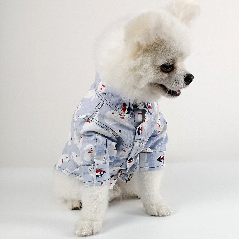 Moda animal de companie câine cămașă galbenă albastră haine de vară pentru cățeluși mici și mijlocii îmbrăcăminte pisică schnauzer vestă costume buldog francez