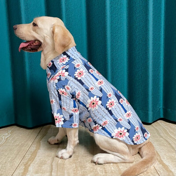 Летни дрехи за големи кучета Риза за малки големи кучета Пудел Бишон Шнауцер Корги Шиба Ину Самоед Хъски Златен ретривър Облекло