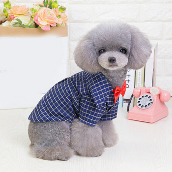 Καλοκαιρινό Gentleman Dog Soft casual ρούχα Νυφικό Νέο δικτυωτό επίσημο πουκάμισο για κουτάβι παπιγιόν σμόκιν Στολή για κατοικίδια για γάτες S-XXL