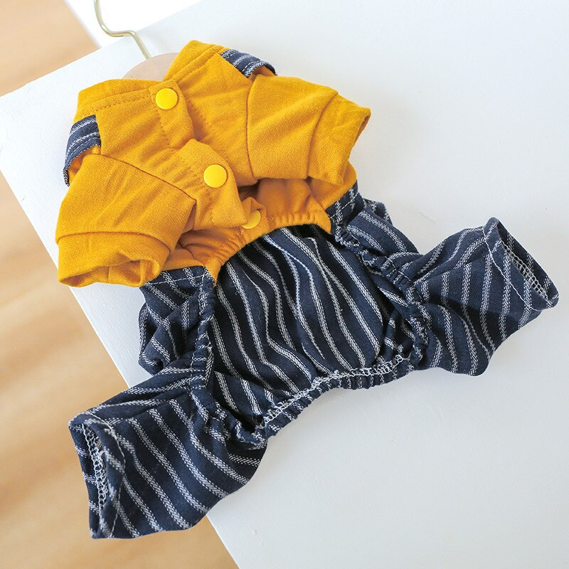 Neljajalgsete koerte riided Lemmikloomad Tooted Mood Triibulised Kombinesoonid Tumedad Püksid Riputus Koerasärk igaks aastaajaks