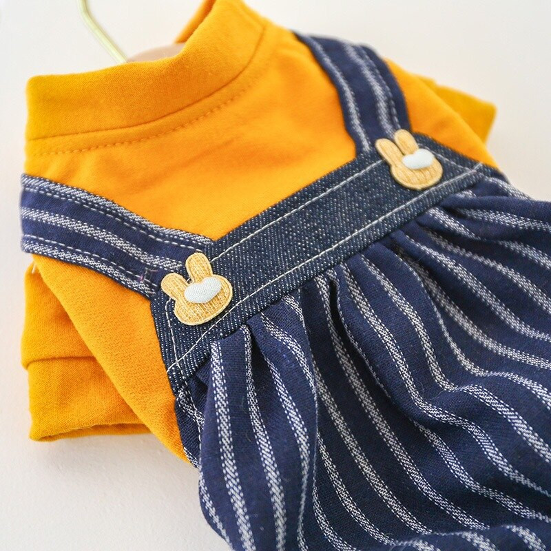 Neljajalgsete koerte riided Lemmikloomad Tooted Mood Triibulised Kombinesoonid Tumedad Püksid Riputus Koerasärk igaks aastaajaks