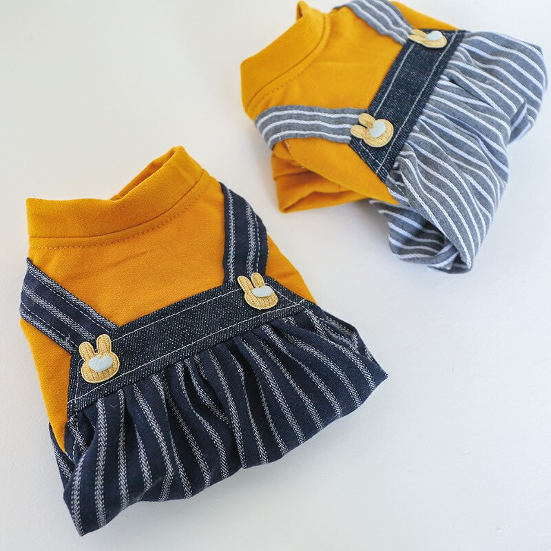 Neljajalgsete koerte riided Lemmikloomad Tooted Mood Triibulised Kombinesoonid Tumedad Püksid Riputus Koerasärk igaks aastaajaks