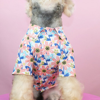 Летни дрехи с щампи за домашни любимци за кучета Плажна риза с цветя Якета Палто за кучета Костюм за кученце Котка Пролетно облекло Облекло за домашни любимци