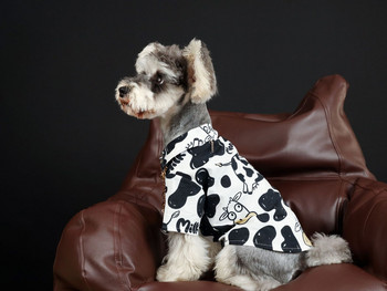 Νέα ανοιξιάτικα ρούχα για σκύλους κατοικίδιων πουκάμισο με μοτίβο αγελάδας Ρούχα για σκύλους Akita Schnauzer Pug βαμβακερό παλτό για κουτάβι