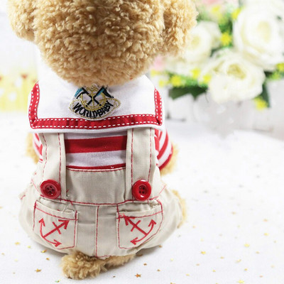 Mokyklinė uniforma šunų drabužiai Keturkojai pavasario rudens kombinezonai šunims Nauja mada Mieli šuniukų drabužiai Raudona mergina Ropa Para Perro
