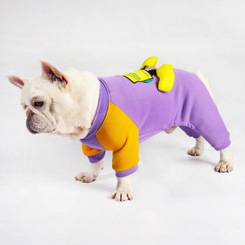 Ολόσωμη φόρμα για κατοικίδια Καλό μωβ χρώμα Ρούχα κατοικίδιων για σκύλους Χειμερινό στυλάτο παλτό φαρδιά στολή Προμήθειες για καθημερινή χρήση