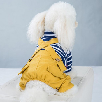 Ολόσωμες φόρμες για κατοικίδια Ολόσωμες φόρμες για σκύλους ριγέ Keep ζεστό βαμβακερό σκυλί για άνοιξη χαριτωμένο ζαρτιέ
