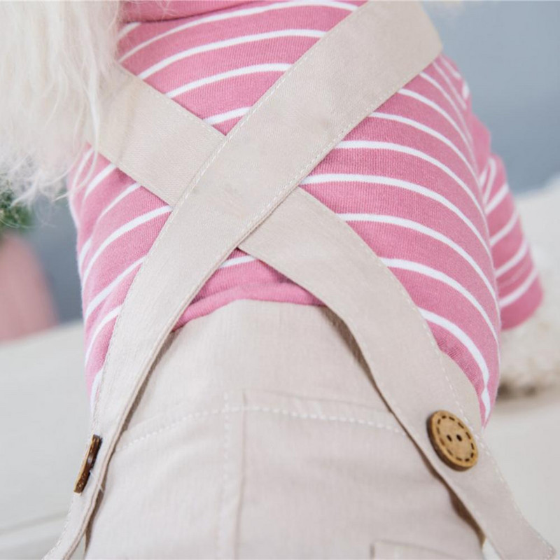 Overaly pre domáce zvieratá, psí overal, pruhovaný, zahrievateľný, bavlnený, jarný, roztomilý, trak