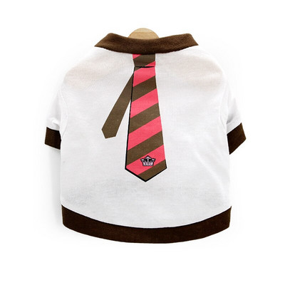 Ρούχα Καλοκαιρινό Αμάνικο πουκάμισο για σκύλους Ρούχα Γάτα Corgi Ρούχα Σκύλων Sphynx Fashion Tie T-Shirt Puppy Βαμβακερό μπλουζάκι μπλουζάκι E