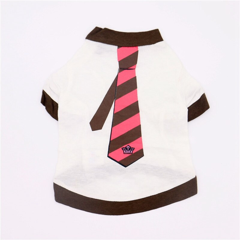 Ρούχα Καλοκαιρινό Αμάνικο πουκάμισο για σκύλους Ρούχα Γάτα Corgi Ρούχα Σκύλων Sphynx Fashion Tie T-Shirt Puppy Βαμβακερό μπλουζάκι μπλουζάκι E