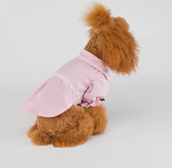 Риза за домашни любимци, котка, куче, дантелена риза с лък, котенце, кученце, тениска в стил на сладка принцеса, Дрехи за кучета, Парти рокля на Теди Шнауцер, Дрехи за домашни любимци