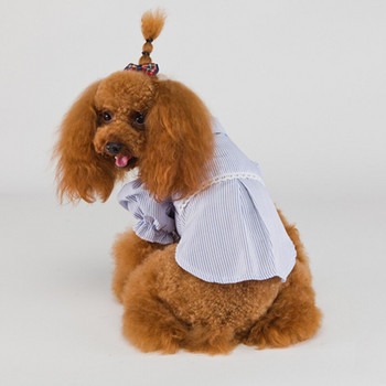 Πουκάμισο για κατοικίδια γάτα σκύλος φιόγκος μπλουζάκι δαντέλα Κουτάβι γατάκι γλυκιά πριγκίπισσα μπλουζάκι Ρούχα σκύλου Teddy Schnauzer Party Dress Ρούχα για κατοικίδια