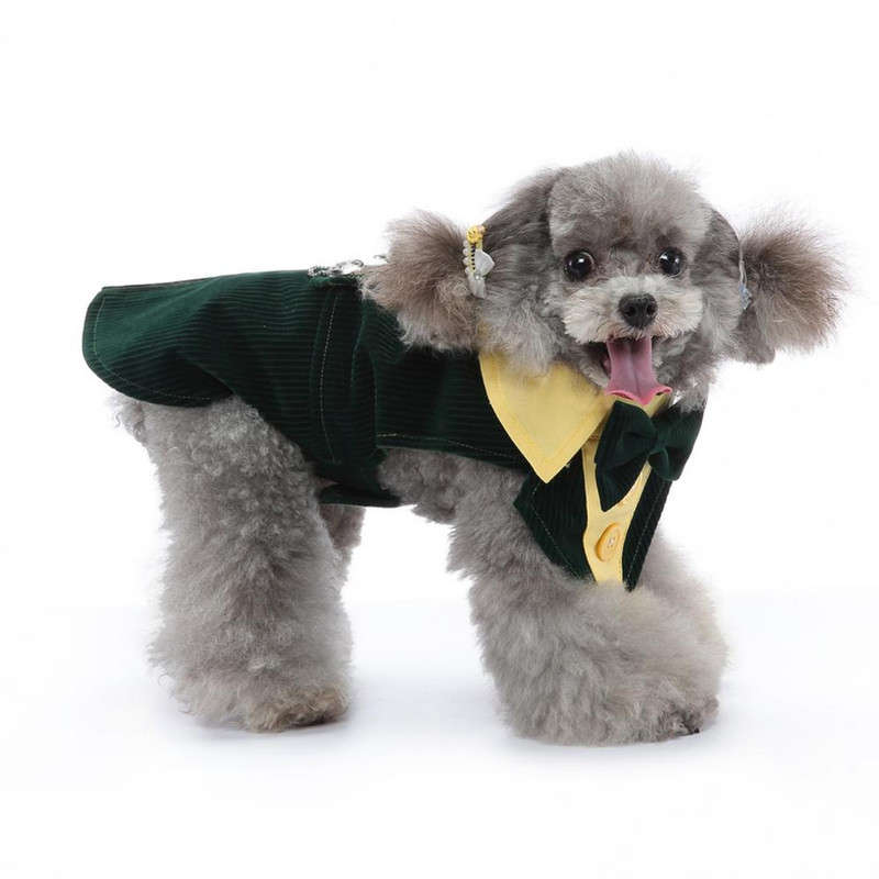 Drăguț minunat haine pentru cățeluș costum formal ținută de domn protejează pielea animalului de companie fustă adorabilă pentru exterior