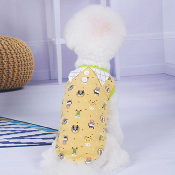 Μπλουζάκι για αγόρι σκύλος γάτα Μπλουζάκι με λουλουδάτο σχέδιο Πουκάμισα για κουτάβια για κατοικίδια Άνοιξη/Καλοκαίρι Ρούχα ένδυσης 5 μεγέθη 4 χρώματα