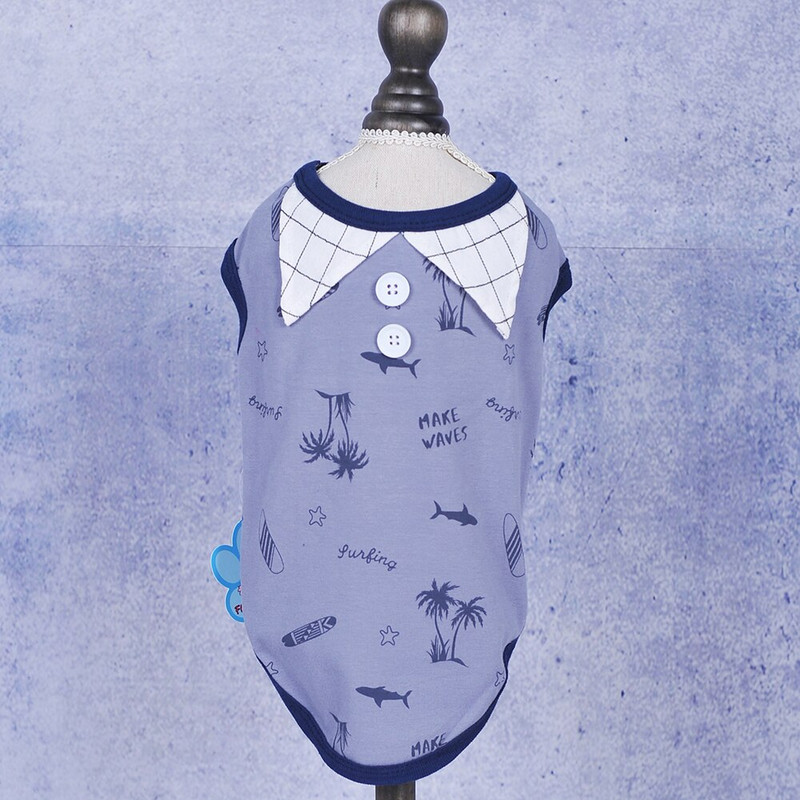 Berniuko šuns katės marškinėliai Gėlių dizaino naminių šuniukų marškinėliai Pavasario/vasaros drabužiai Drabužiai 5 dydžiai 4 spalvos