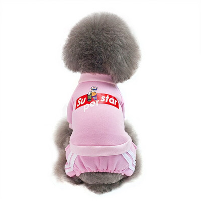 6 farieb Psí overal Oblečenie Zimné teplé pyžamo pre psov Mäkký flísový šteňa Mačka Mikina Kabát Oblečenie pre domáce zvieratá Oblečenie pre mačky Psy Yorkshire