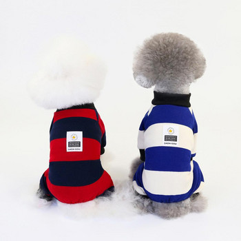 Νέα ριγέ μπλούζα για σκύλους κατοικίδιων ζώων Παντελόνι για κουτάβια παλτό για φθινόπωρο/χειμώνα Ρούχα για σκύλους Ένδυση 3 χρωμάτων Drop Shipping