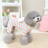 Roztomilé anjelské krídla, oblečenie pre šteniatka, pásiky, tričko s pyžamom pre malé a stredné psy, yorkshirský teriér, kombinézy pre psov, tepláková súprava, overal.