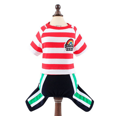 Triibuline lemmikloomakoera kombinesoon Lemmikloomarõivad väikestele koertele Yorkshire`i terjer Chihuahua riietus kutsika koerte kostüüm Ropa Para Perros