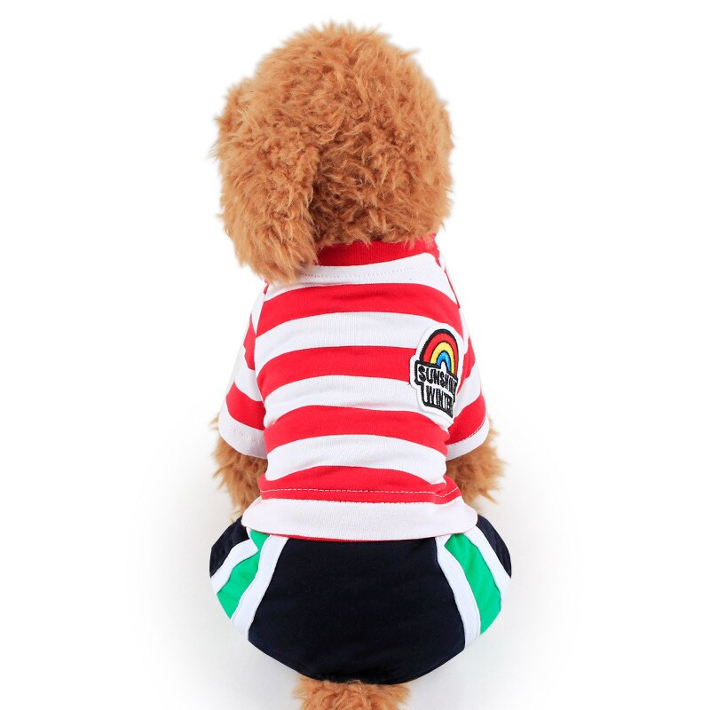 Triibuline lemmikloomakoera kombinesoon Lemmikloomarõivad väikestele koertele Yorkshire`i terjer Chihuahua riietus kutsika koerte kostüüm Ropa Para Perros